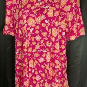 Kim Rogers Vibrant Pink and Orange Floral Dress